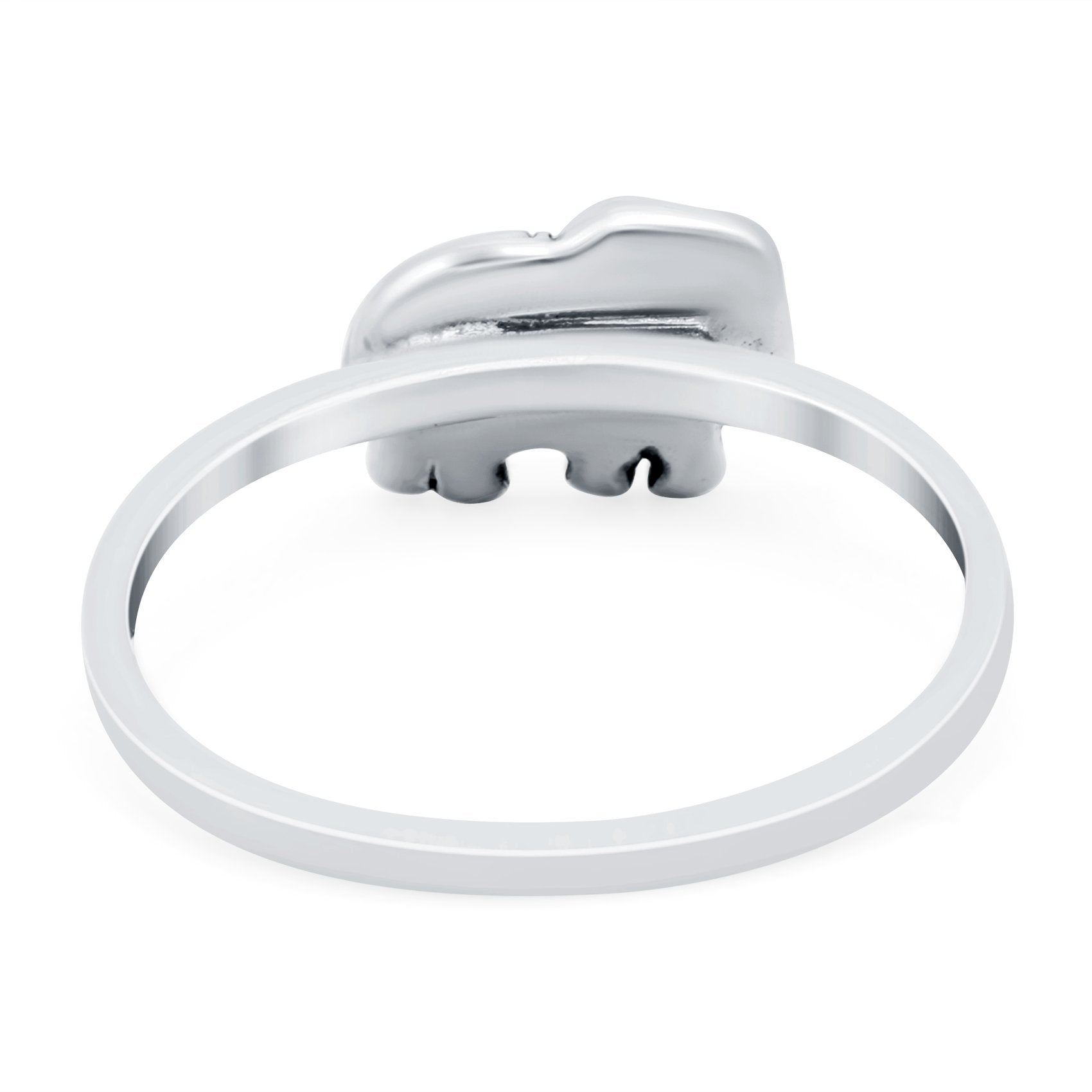 Elephant Oxidized Band Solid 925 Sterling Silver Thumb Ring (7mm)