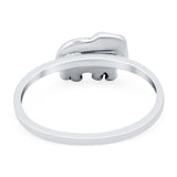 Elephant Oxidized Band Solid 925 Sterling Silver Thumb Ring (7mm)