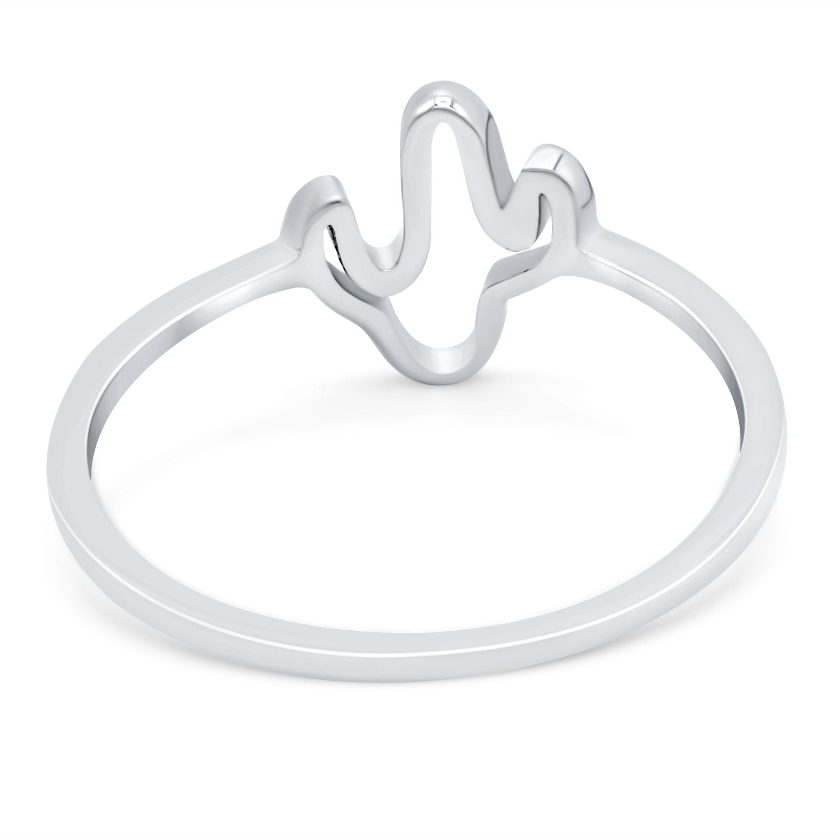 Cactus Oxidized Band Solid 925 Sterling Silver Thumb Ring (9mm)