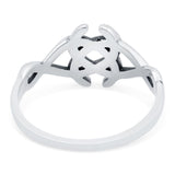 Celtic Oxidized Band Solid 925 Sterling Silver Thumb Ring (10mm)