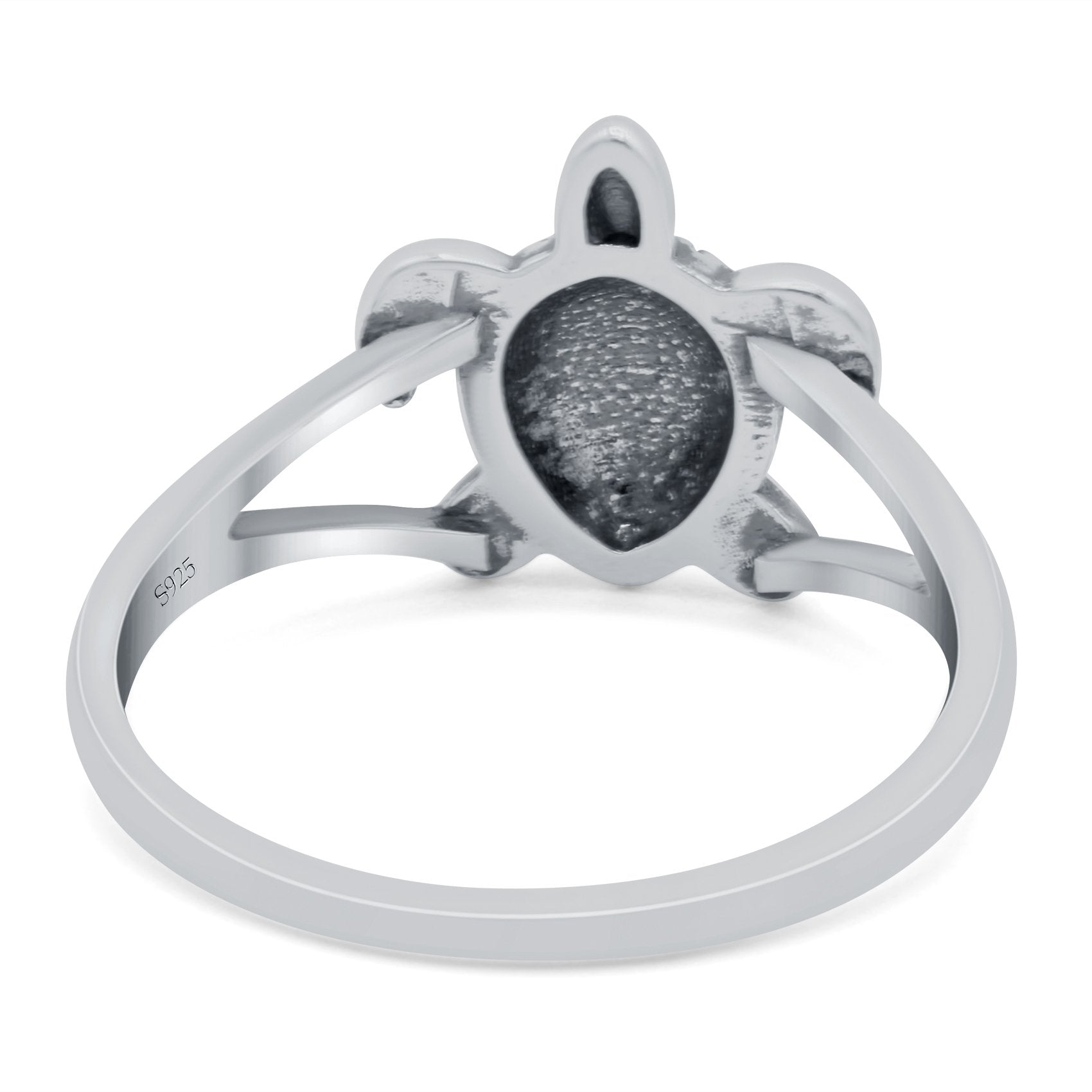 Turtle Oxidized Band Solid 925 Sterling Silver Thumb Ring (11.5mm)