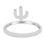 Cactus Oxidized Band Solid 925 Sterling Silver Thumb Ring (10mm)