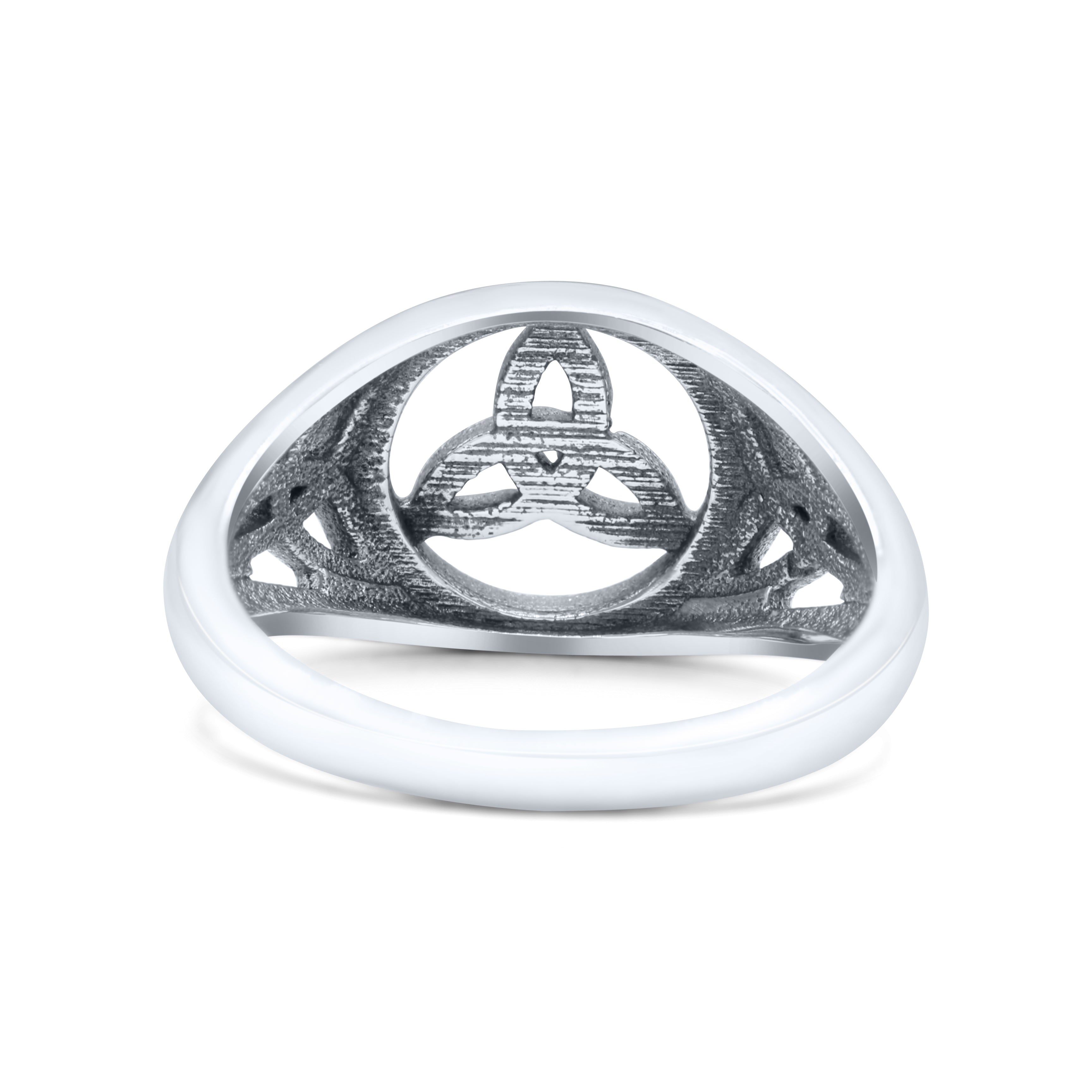 Vintage Celtic Trinity Triquetra Knot Attractive Design Oxidized Band