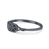 925 Sterling Silver Petite Dainty Celtic Crescent Moon Band Wholesale