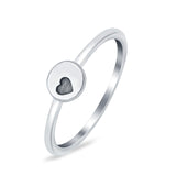 925 Sterling Silver Round Heart Engraved Oxidized Ring Wholesale