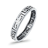 Aztec Oxidized Band Solid 925 Sterling Silver Thumb Ring (4mm)