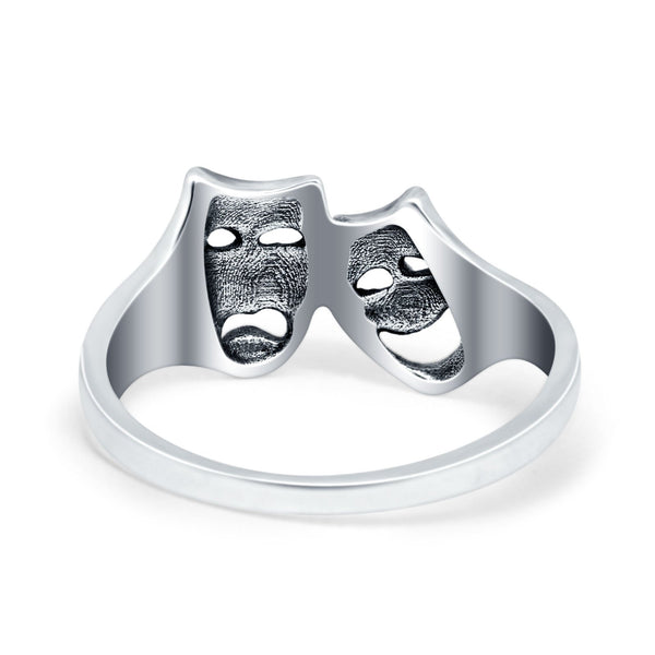 925 Sterling Silver Smile Now Cry Later Masks Ring Wholesale