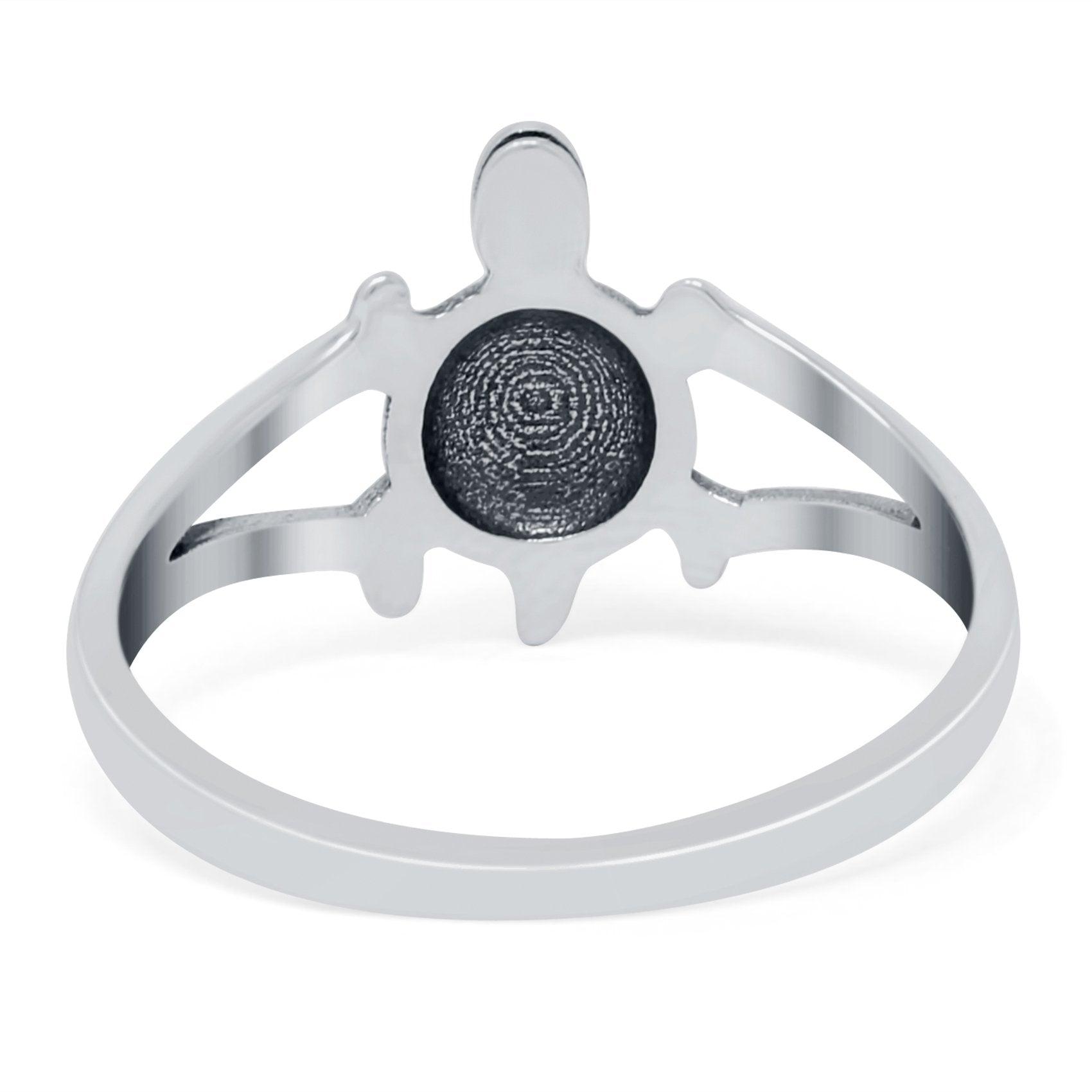 Turtle Band Oxidized Ring Solid 925 Sterling Silver (12mm)