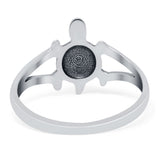 Turtle Band Oxidized Ring Solid 925 Sterling Silver (12mm)