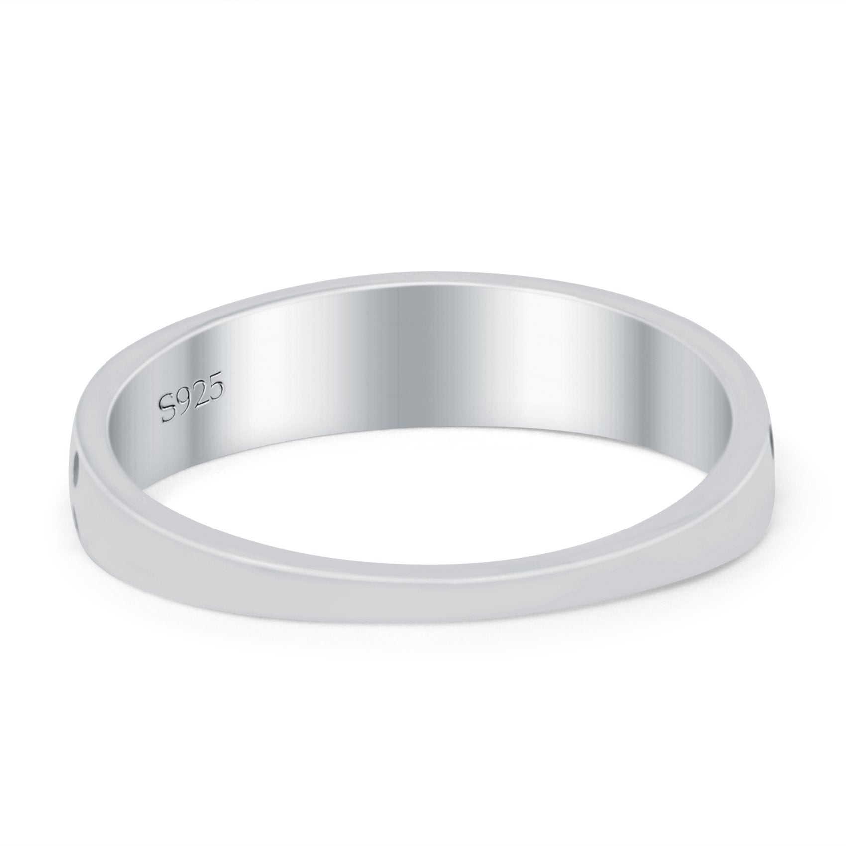 Moon Sun and Stars Band Oxidized Ring Solid 925 Sterling Silver (4mm)