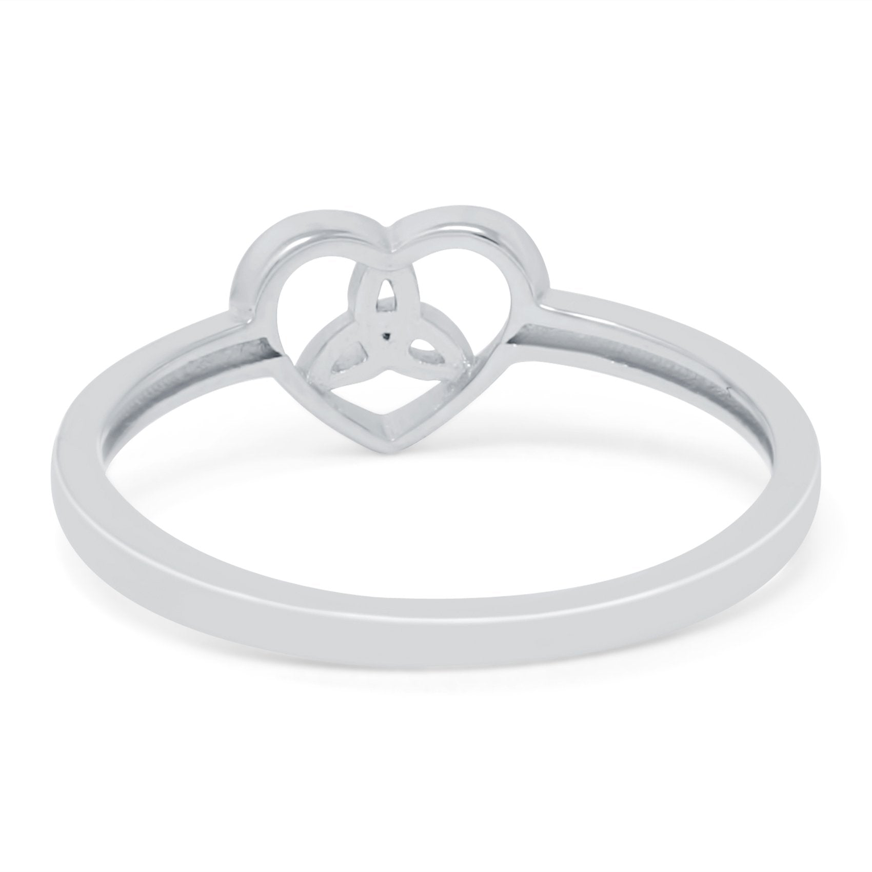 Celtic Heart Band Oxidized Thumb Ring Solid 925 Sterling Silver (7mm)