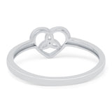 Celtic Heart Band Oxidized Thumb Ring Solid 925 Sterling Silver (7mm)