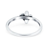 Flower Cactus Oxidized Band Solid 925 Sterling Silver Thumb Ring (10mm)