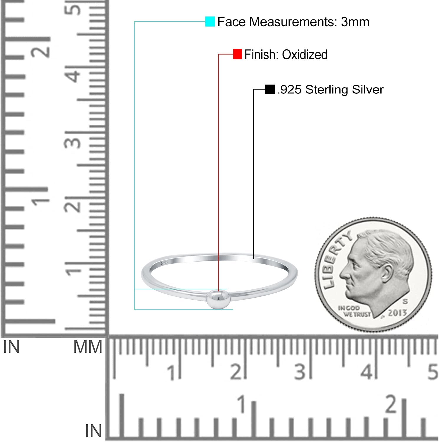 Band Oxidized Solid 925 Sterling Silver Thumb Ring (3mm)