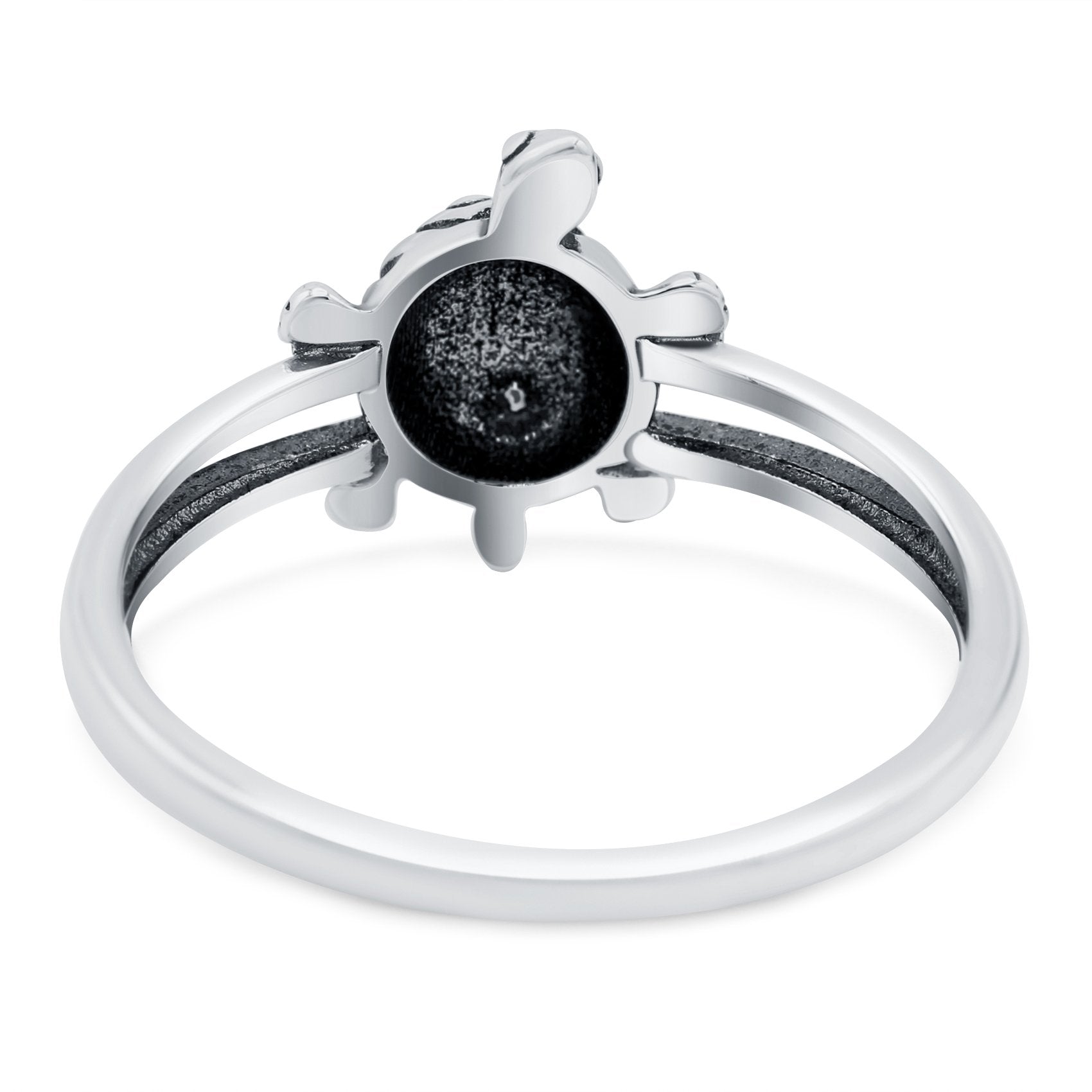 Turtle Band Oxidized Solid 925 Sterling Silver Thumb Ring (12mm)