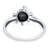Turtle Band Oxidized Solid 925 Sterling Silver Thumb Ring (12mm)