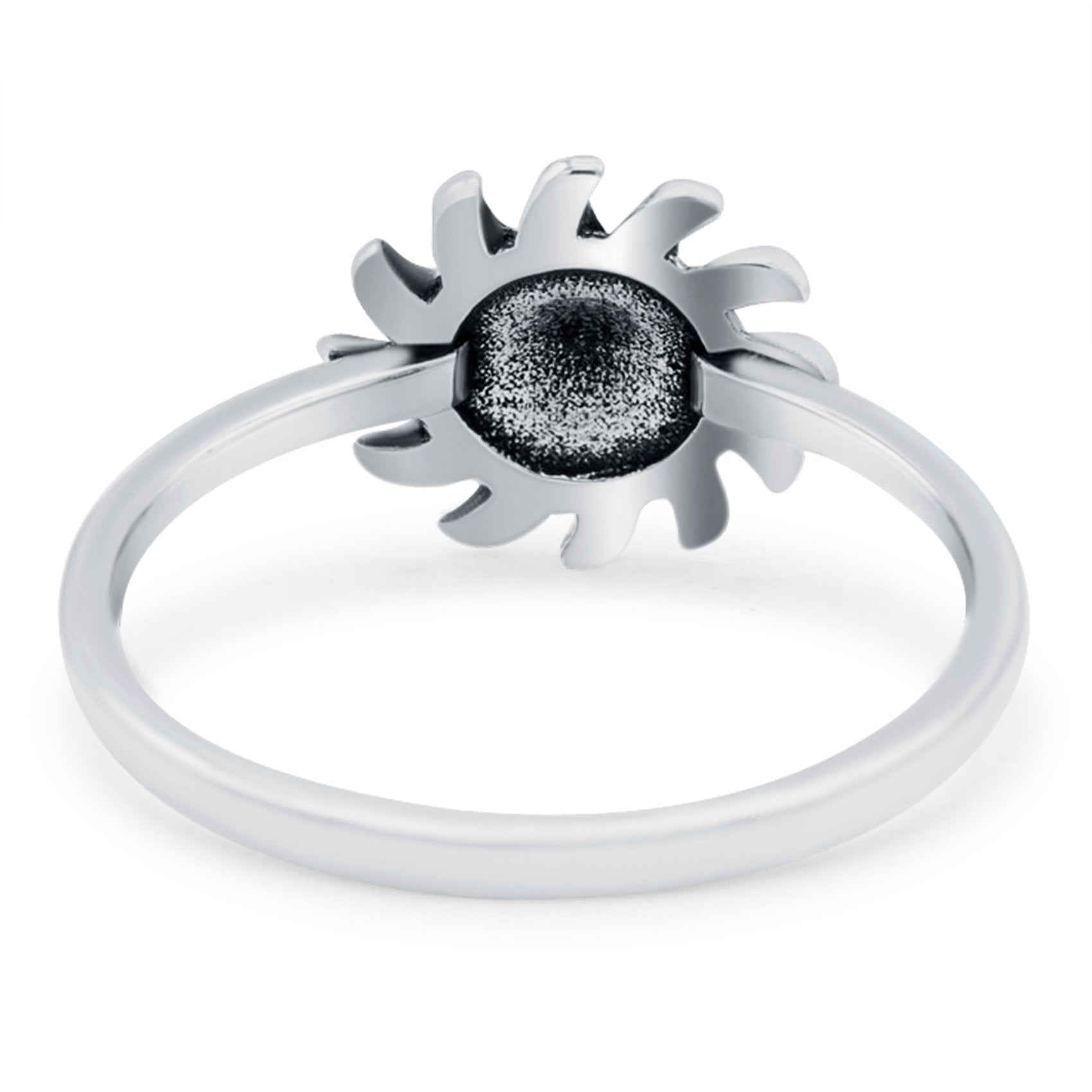 Sun Oxidized Band Solid 925 Sterling Silver Thumb Ring (10mm)