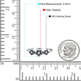 Flowers Oxidized Band Solid 925 Sterling Silver Thumb Ring (5.5mm)