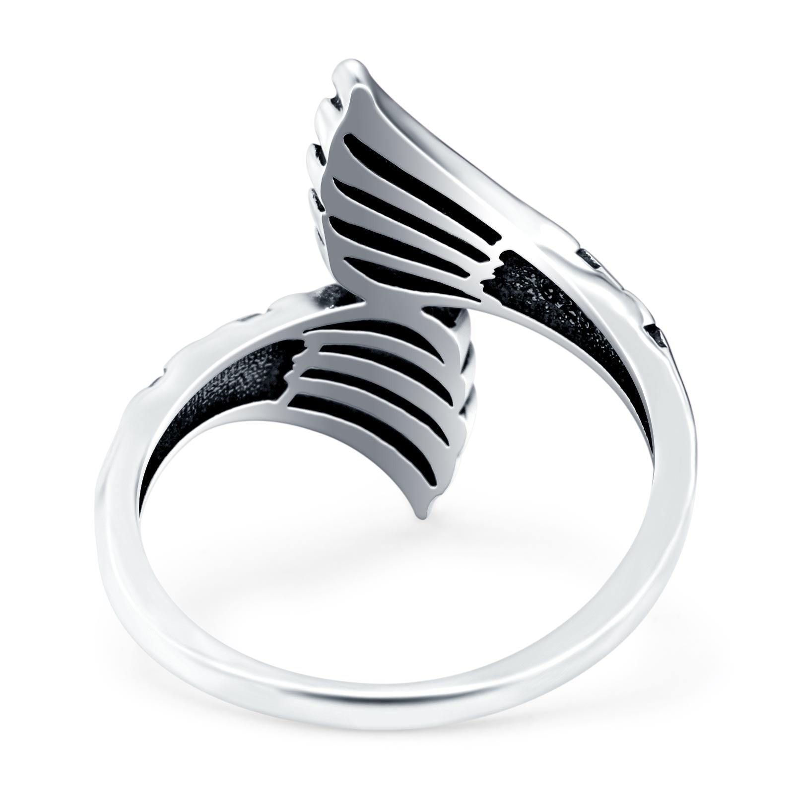 Mermaid Tails Oxidized Band Solid 925 Sterling Silver Thumb Ring (23mm)