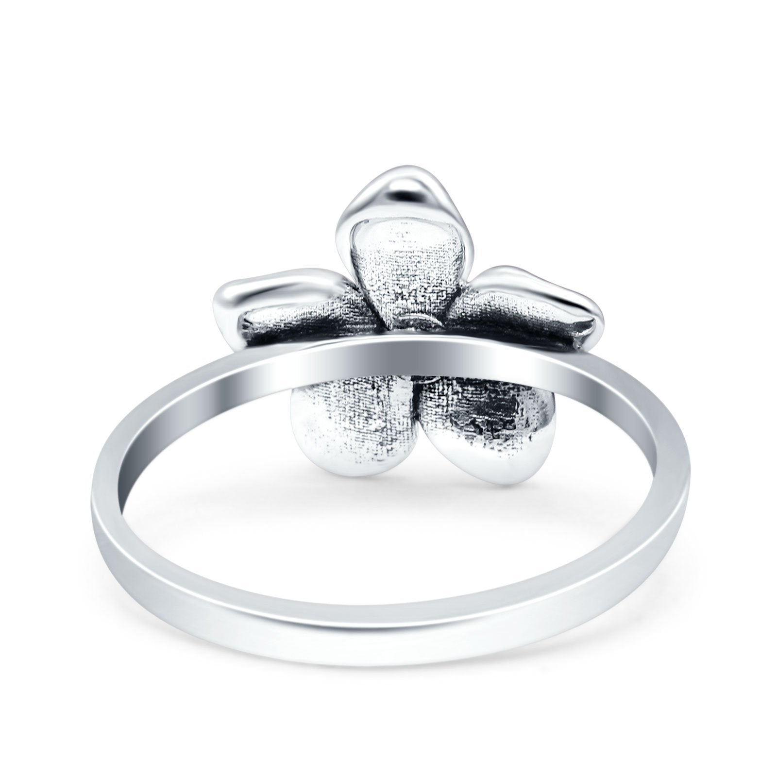 Flower Oxidized Band Solid 925 Sterling Silver Thumb Ring (11.6mm)