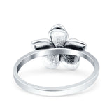 Flower Oxidized Band Solid 925 Sterling Silver Thumb Ring (11.6mm)