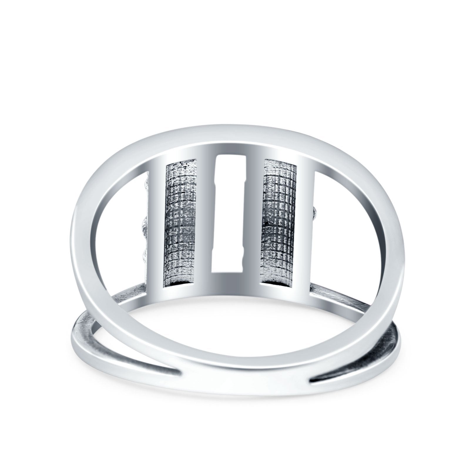 Flowers Oxidized Band Solid 925 Sterling Silver Thumb Ring (11.6mm)