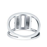 Flowers Oxidized Band Solid 925 Sterling Silver Thumb Ring (11.6mm)