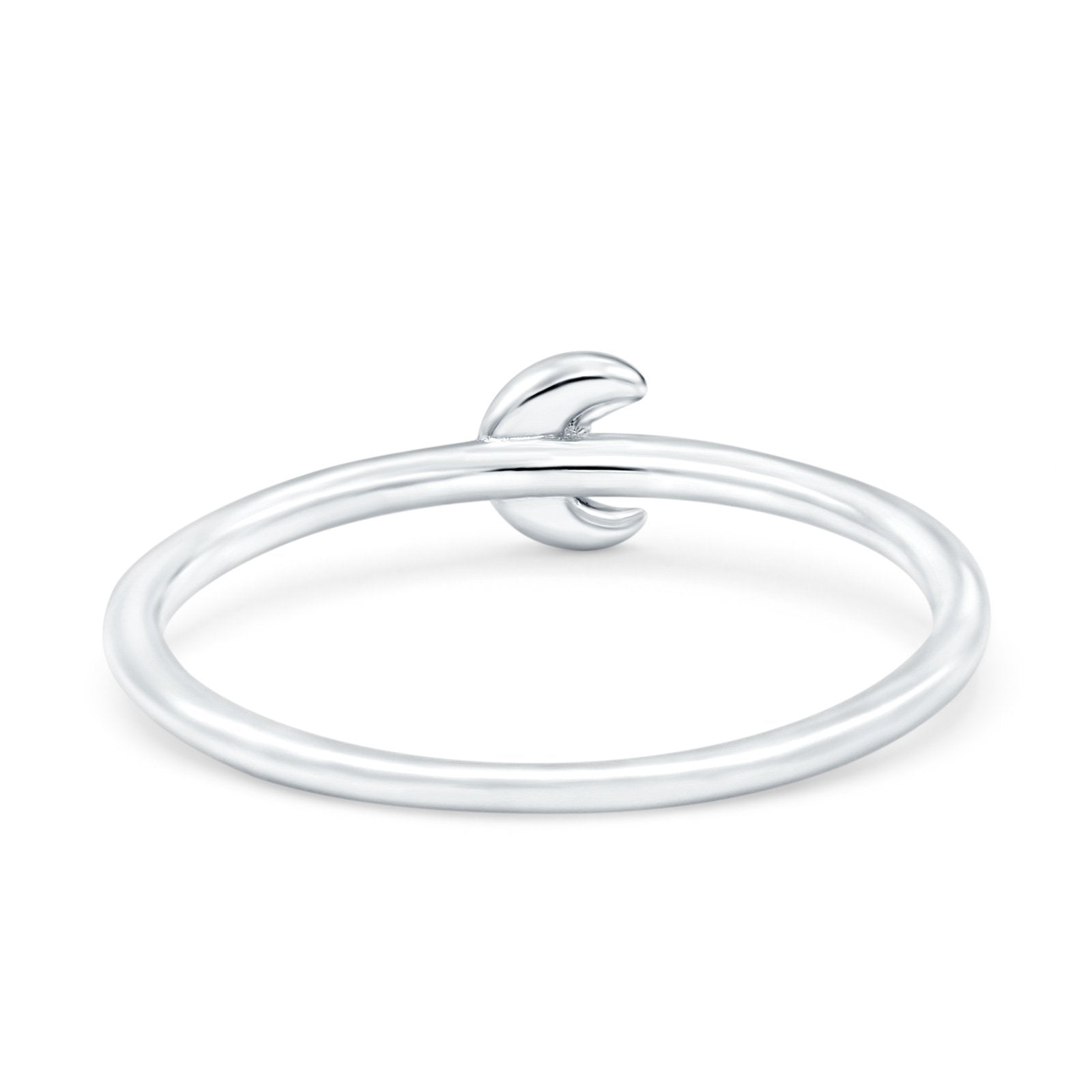Moon Oxidized Band Solid 925 Sterling Silver Thumb Ring (5mm)