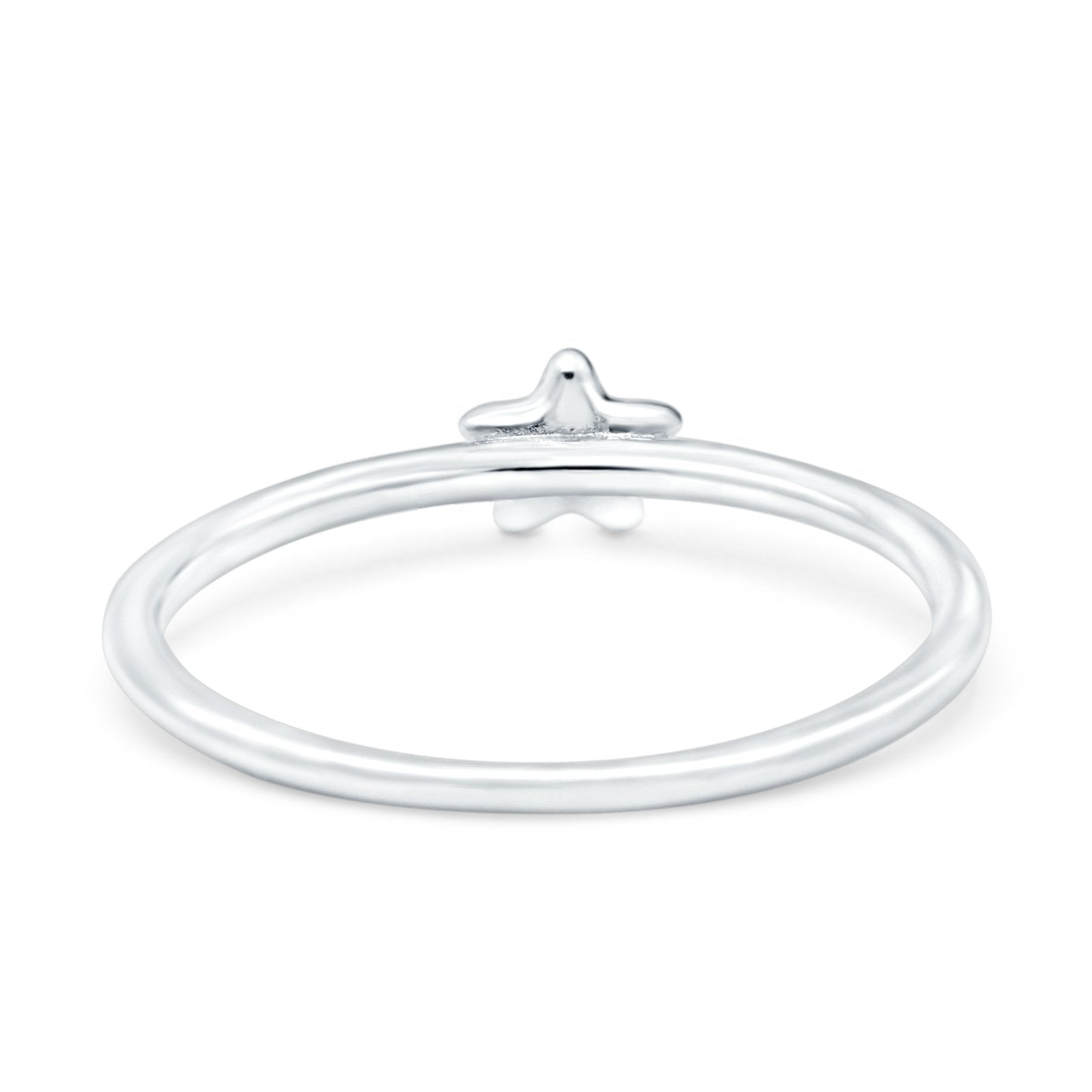 Star Oxidized Band Solid 925 Sterling Silver Thumb Ring (5mm)