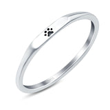 Paw Print Oxidized Band Solid 925 Sterling Silver Thumb Ring (2.2mm)