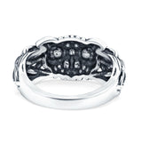 Owl Oxidized Band Solid 925 Sterling Silver Thumb Ring (10.5mm)