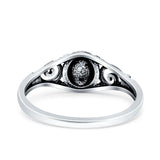 Bali Style Oxidized Band Solid 925 Sterling Silver Thumb Ring (6.8mm)