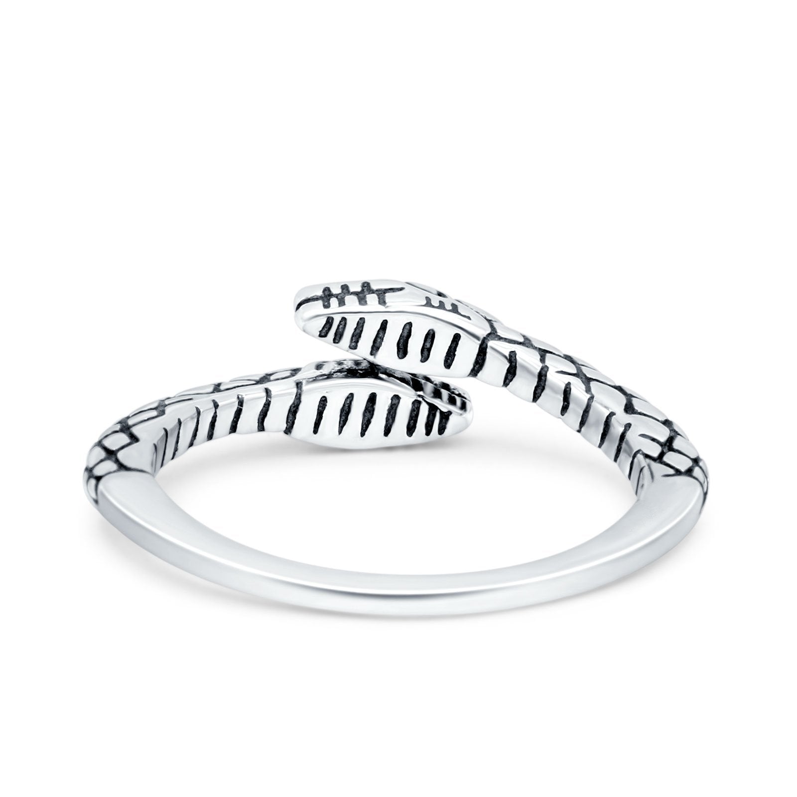 Snakes Band Oxidized Ring Solid 925 Sterling Silver (5.5mm)