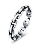 Chain Link Oxidized Band Solid 925 Sterling Silver Thumb Ring (4mm)