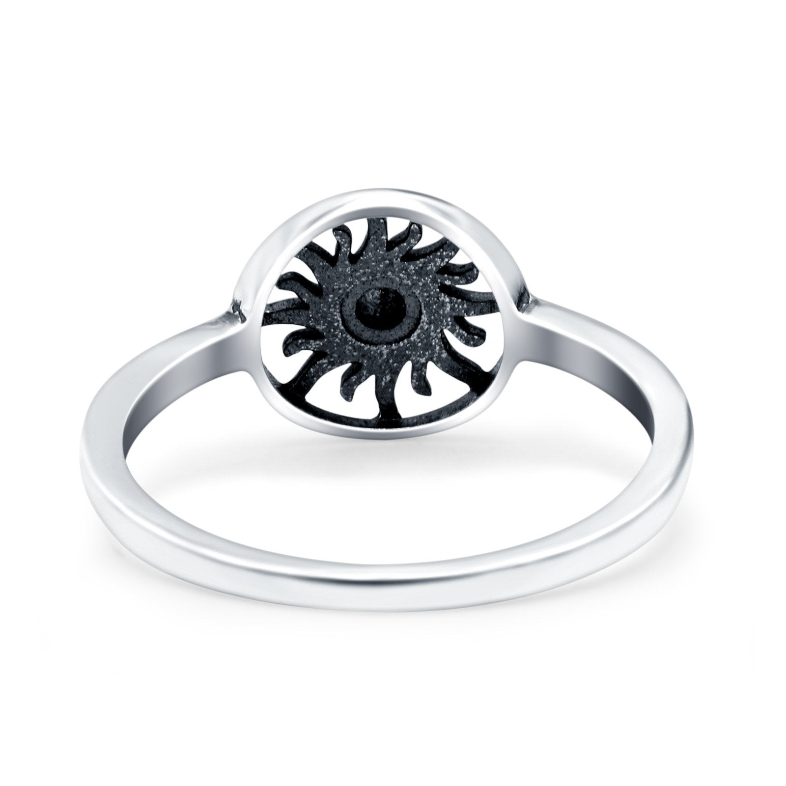 Sun Oxidized Band Solid 925 Sterling Silver Thumb Ring (8mm)