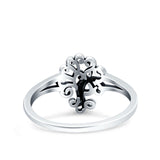 Tree Oxidized Band Solid 925 Sterling Silver Thumb Ring (12mm)