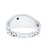 Mountains, Trees Sun Oxidized Band Solid 925 Sterling Silver Thumb Ring (8mm)