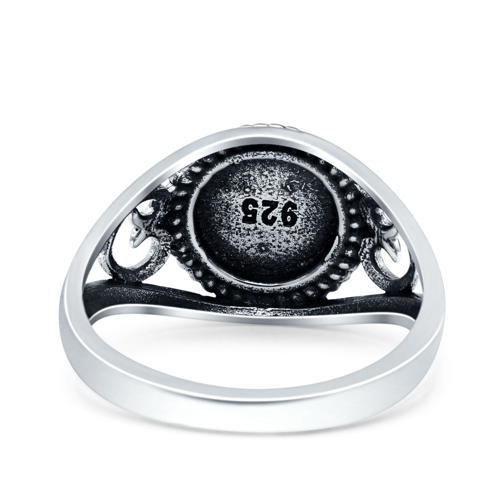 Oxidized Band Solid 925 Sterling Silver Thumb Ring (11.5mm)