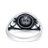 Oxidized Band Solid 925 Sterling Silver Thumb Ring (11.5mm)