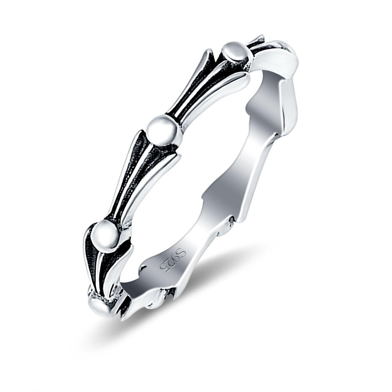 Oxidized Band Solid 925 Sterling Silver Thumb Ring (4mm)