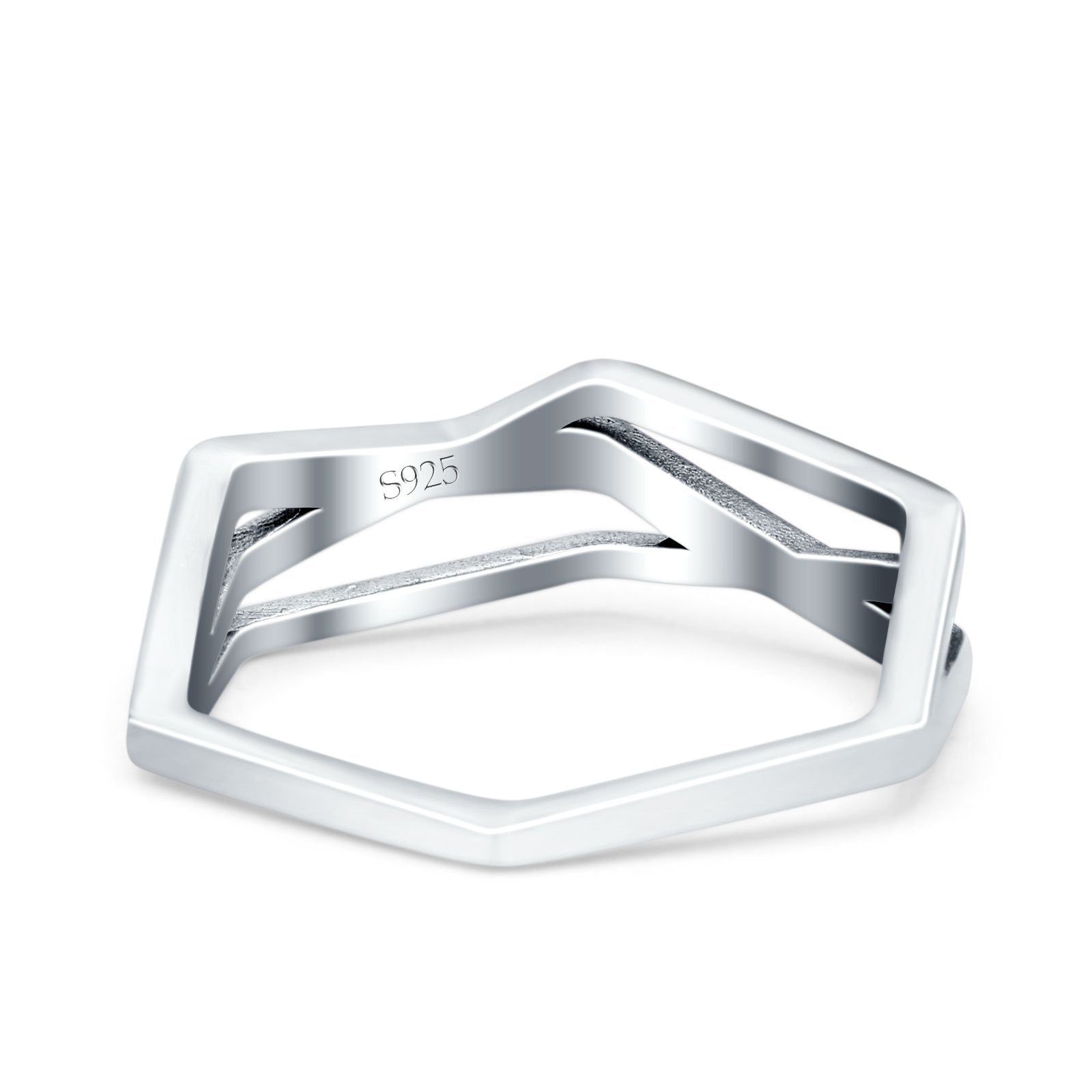 Geometric Oxidized Band Solid 925 Sterling Silver Thumb Ring (5.4mm)