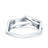 Geometric Oxidized Band Solid 925 Sterling Silver Thumb Ring (5.4mm)