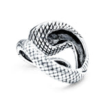 Cobra Snake Oxidized Band Solid 925 Sterling Silver Thumb Ring (15.6mm)