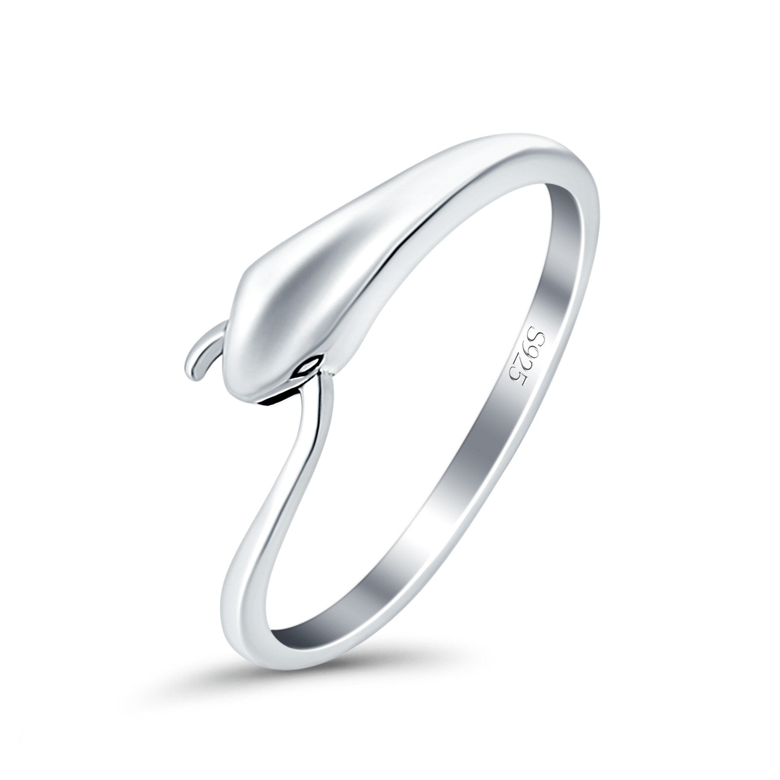 Snake Oxidized Band Solid 925 Sterling Silver Thumb Ring (5mm)
