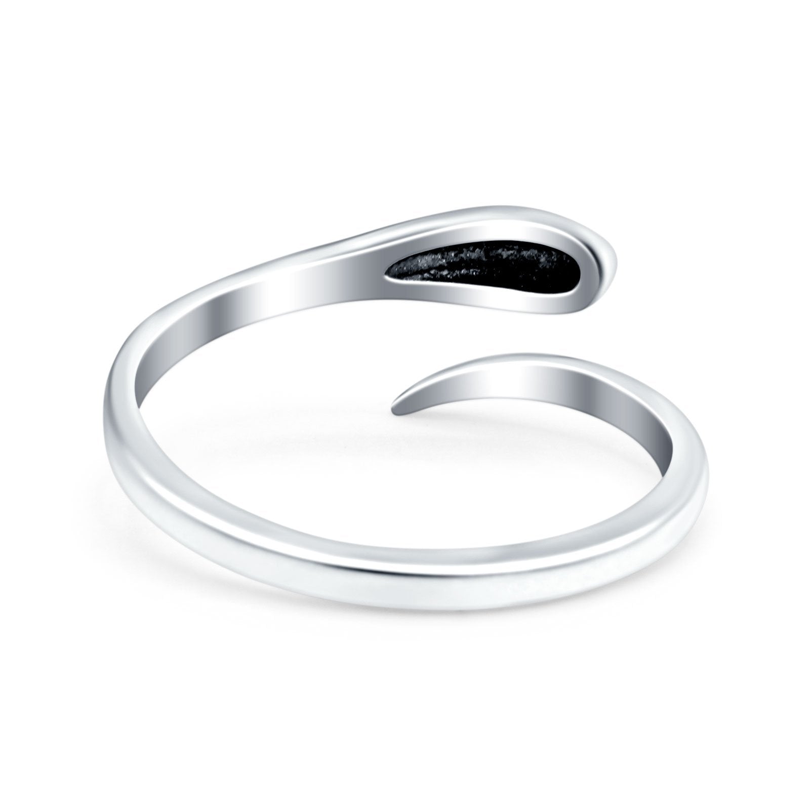 Snake Oxidized Band Solid 925 Sterling Silver Thumb Ring (8mm)