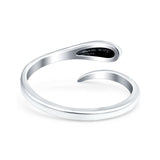 Snake Oxidized Band Solid 925 Sterling Silver Thumb Ring (8mm)