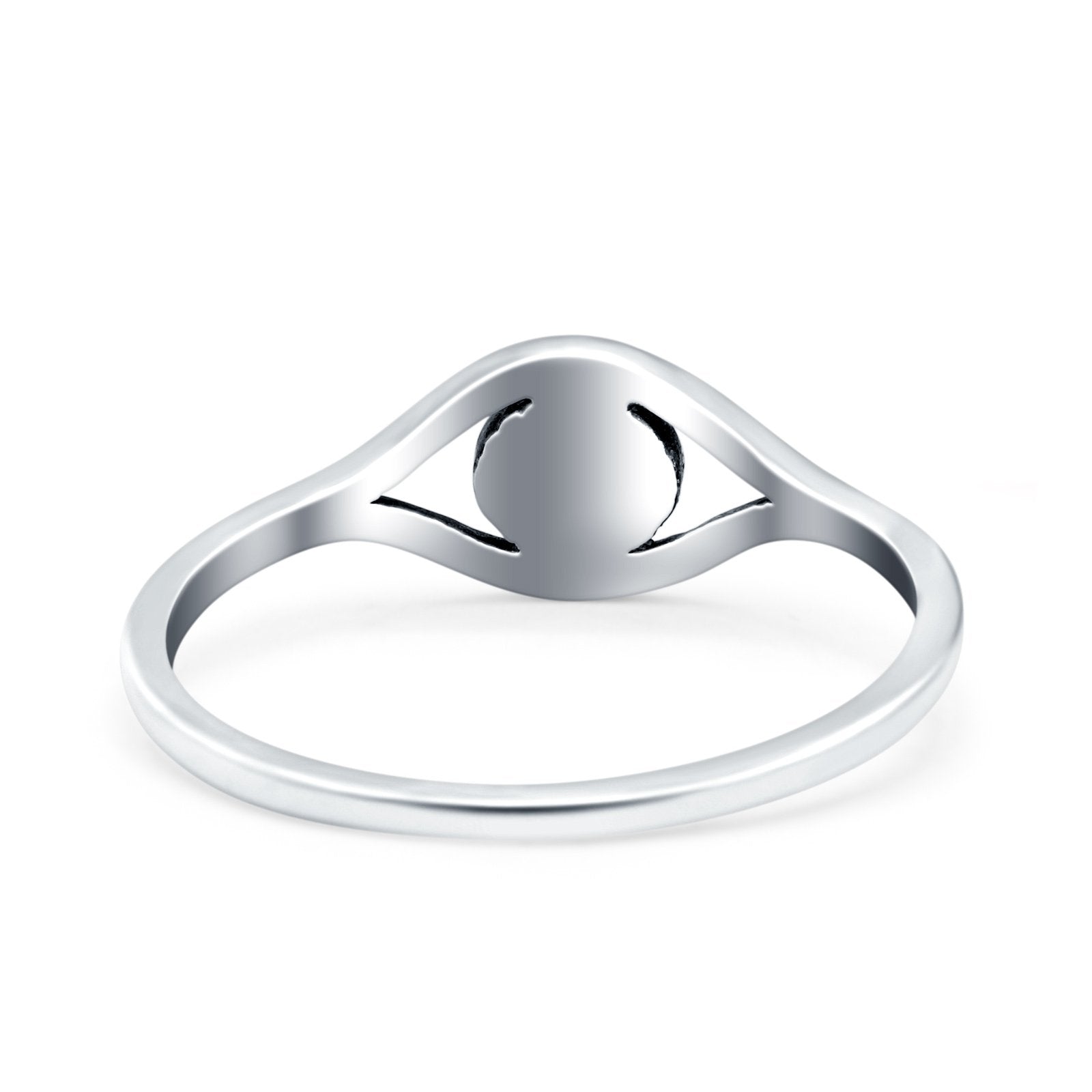 Eye Oxidized Band Solid 925 Sterling Silver Thumb Ring (7mm)