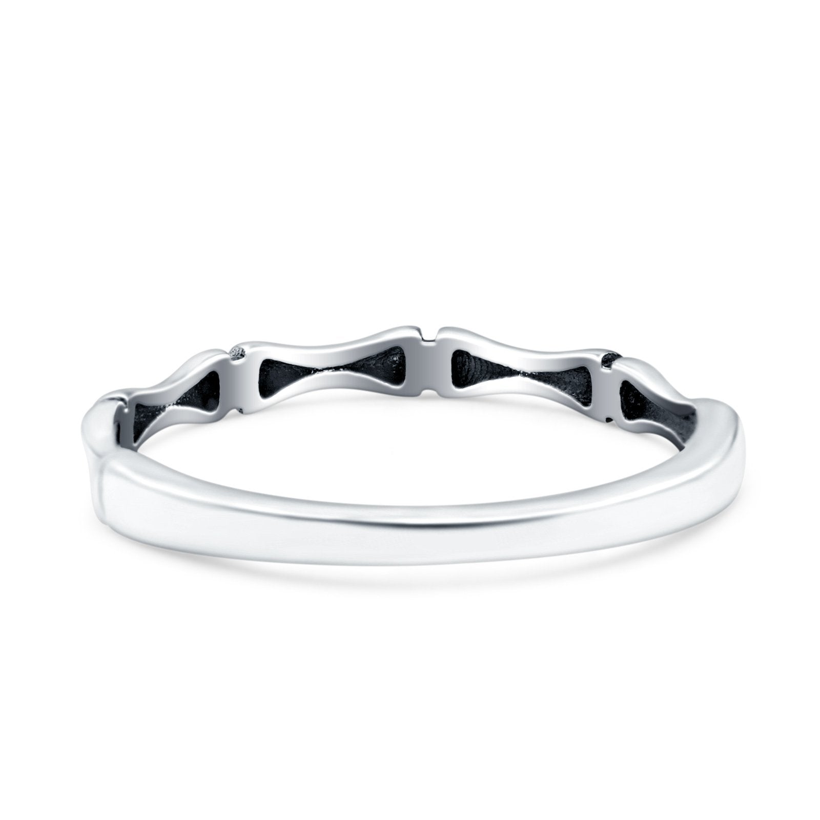 Bamboo Oxidized Band Solid 925 Sterling Silver Thumb Ring (2.5mm)