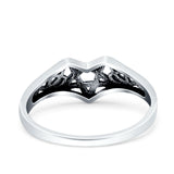 Celtic Star Oxidized Band Solid 925 Sterling Silver Thumb Ring (7mm)