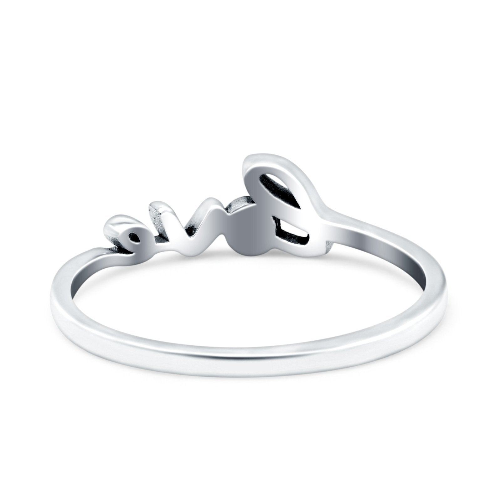 Love Oxidized Band Solid 925 Sterling Silver Thumb Ring (5mm)